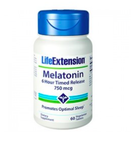 Melatonin 6 Hour Timed Release 750 mcg, 60 vege tabs