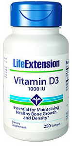 Vitamin D3 1000 IU, 250 softgels