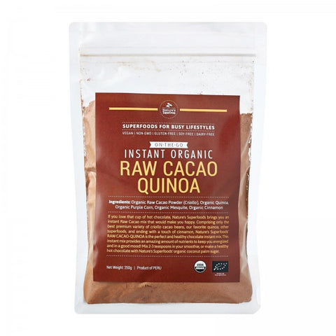 Instant Organic Raw Cacao-Quinoa Powder 250g