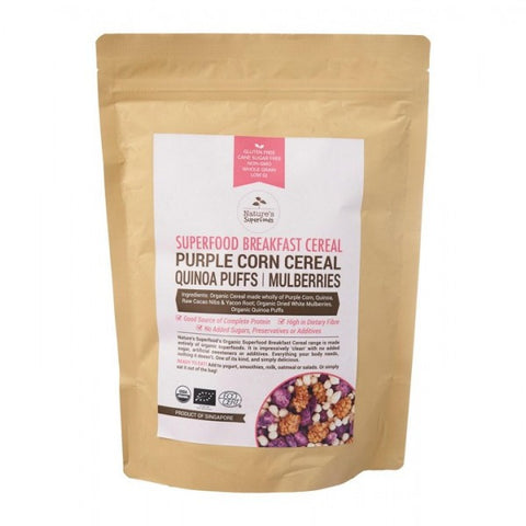 Organic Purple Corn-Quinoa Puffs-Mulberries Cereal 250g